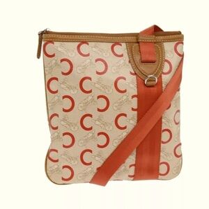 CELINE C Macadam Canvas Shoulder Bag Orange | COA included